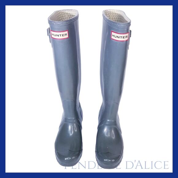 Hunter Women's Original Tall Gloss Rain Boots Green sz 5 EU 35.5 - Picture 1 of 10